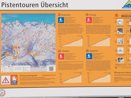 Beschilderung der Pistenskitouren in Serfaus-Fiss-Ladis | © Markus Sertl