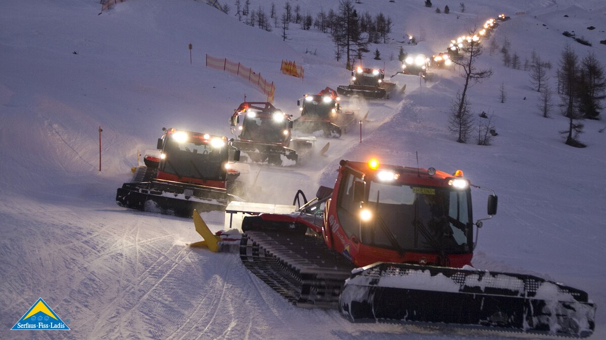 Pistenbully - Pistenpflege bei Nacht | © Serfaus-Fiss-Ladis/Tirol