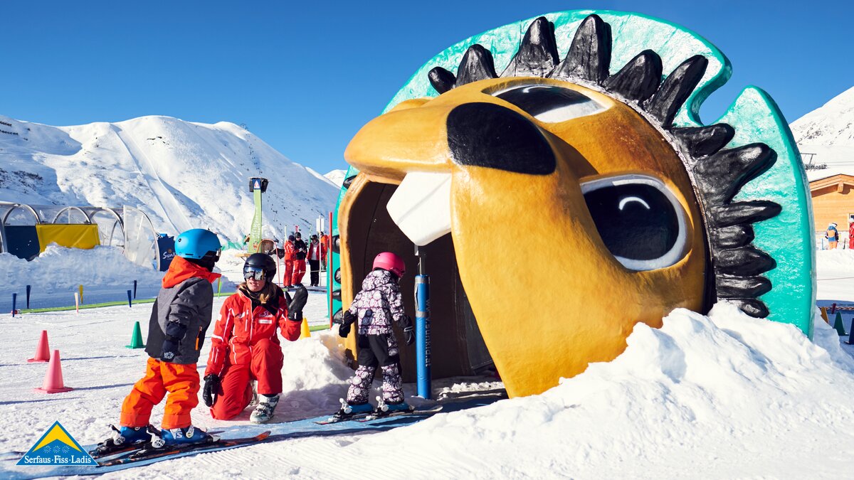 Kinder beim Skifahren in Serfaus-Fiss-Ladis