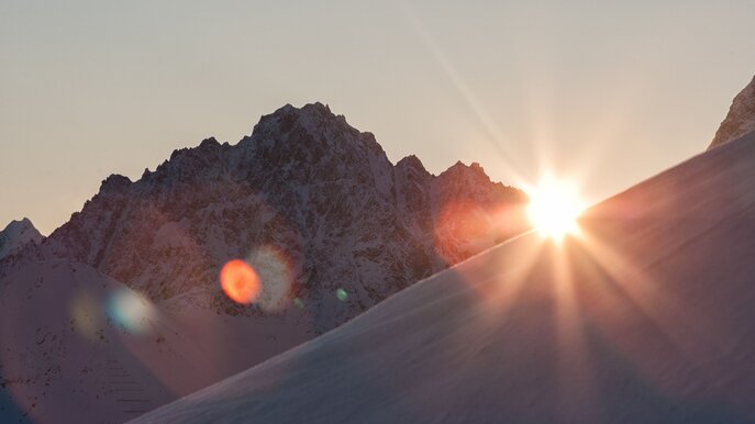 Sonnenaufgang im Skigebiet Serfaus-Fiss-Ladis | © Serfaus-Fiss-Ladis