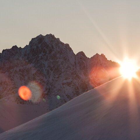 Sonnenaufgang im Skigebiet Serfaus-Fiss-Ladis | © Serfaus-Fiss-Ladis