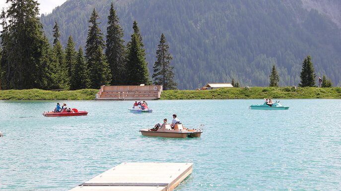 Tretboote am Högsee Serfaus | © Serfaus-Fiss-Ladis/Tirol