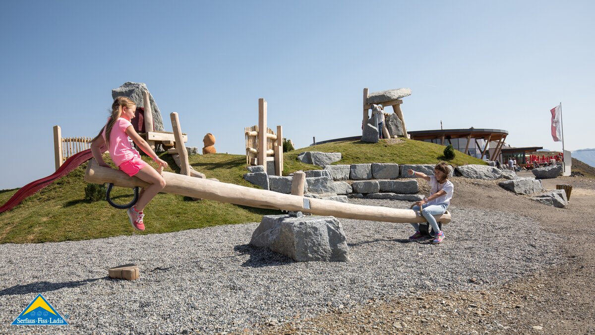 Seesaw at the children's mine in Serfaus-Fiss-Ladis in Tyrol | © Andreas Kirschner