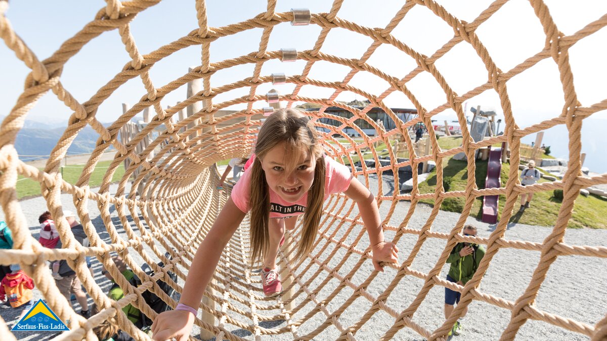 The climbing net at the children's mine in Serfaus-Fiss-Ladis in Tyrol | © Andreas Kirschner