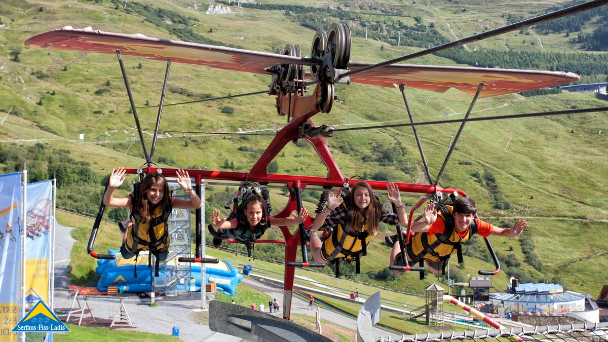 Fisser Flieger - Action in bis zu 47 m Höhe | © Serfaus-Fiss-Ladis/Tirol