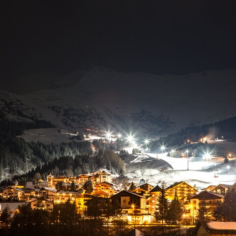 beleuchtete Möseralmabfahrt in Serfaus-Fiss-Ladis | © Andreas Kirschner