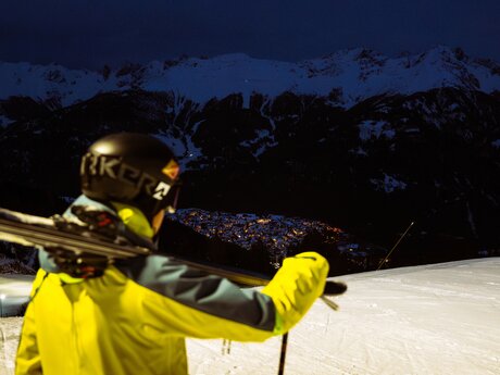 beleuchtete Möseralmabfahrt in Serfaus-Fiss-Ladis | © Serfaus-Fiss-Ladis Marketing GmbH | Markus Lindl
