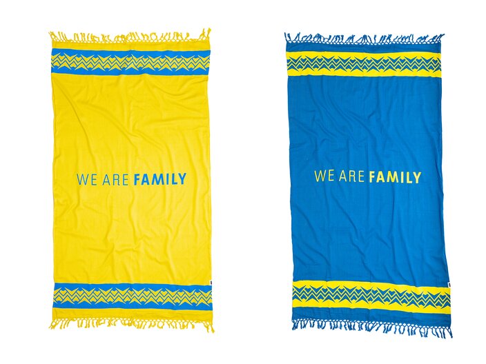 Jaquard gewebtes Strandtuch von Serfaus-Fiss-Ladis. | © Serfaus-Fiss-Ladis Marketing GmbH | Fabian Schirgi