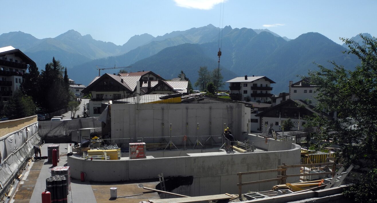 Bauarbeiten bei der U-Bahn Serfaus bei der Station Kirche neu in Serfaus Fiss Ladis in Tirol | © Serfaus Fiss Ladis