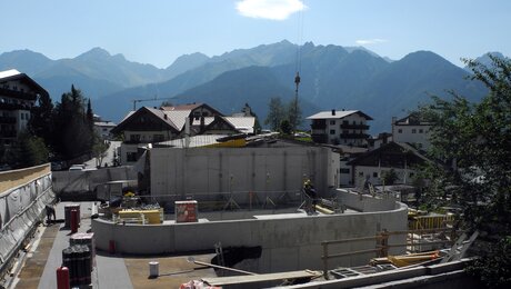 Bauarbeiten bei der U-Bahn Serfaus bei der Station Kirche neu in Serfaus Fiss Ladis in Tirol | © Serfaus Fiss Ladis