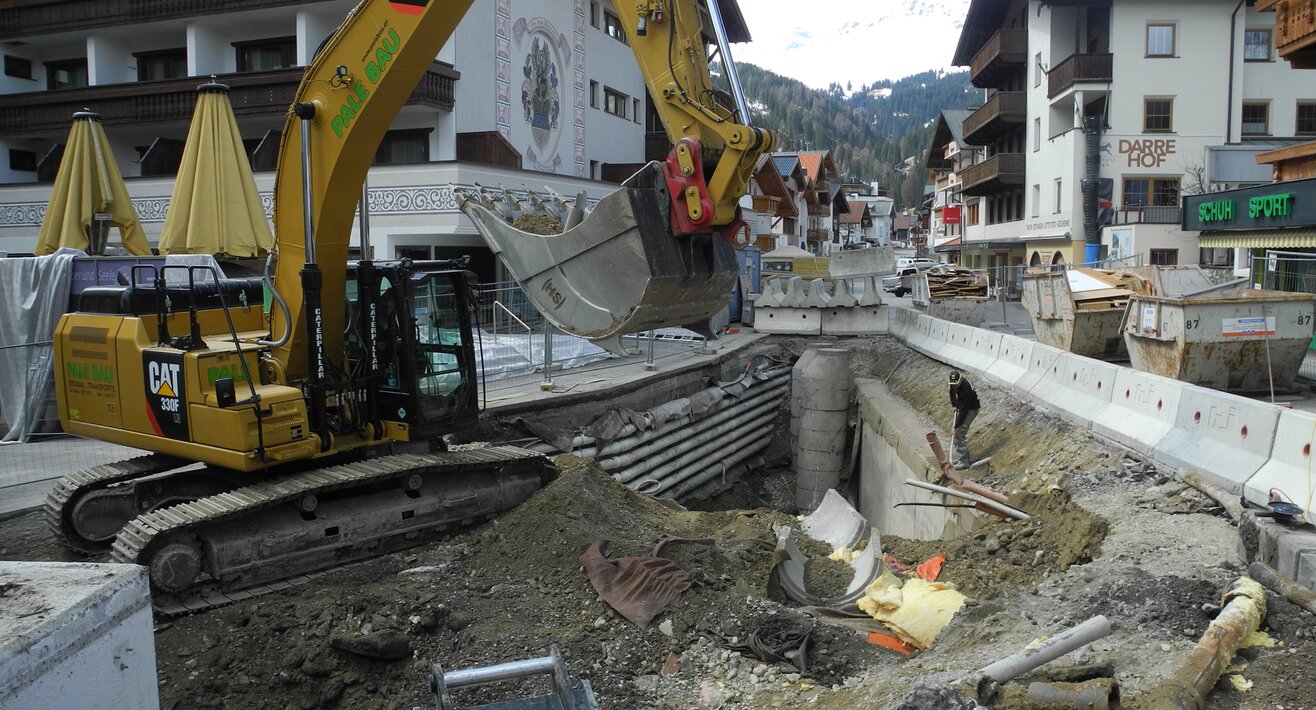Aushubarbeiten für die neue U-Bahn in Serfaus-Fiss-Ladis in Tirol | © Serfaus-Fiss-Ladis