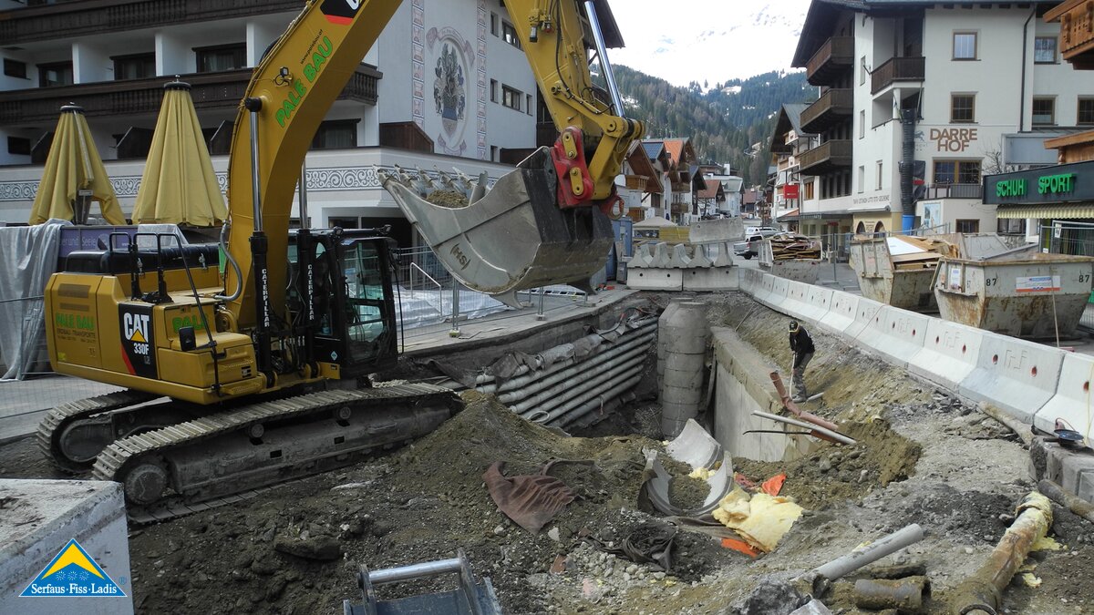 Aushubarbeiten für die neue U-Bahn in Serfaus-Fiss-Ladis in Tirol | © Serfaus-Fiss-Ladis