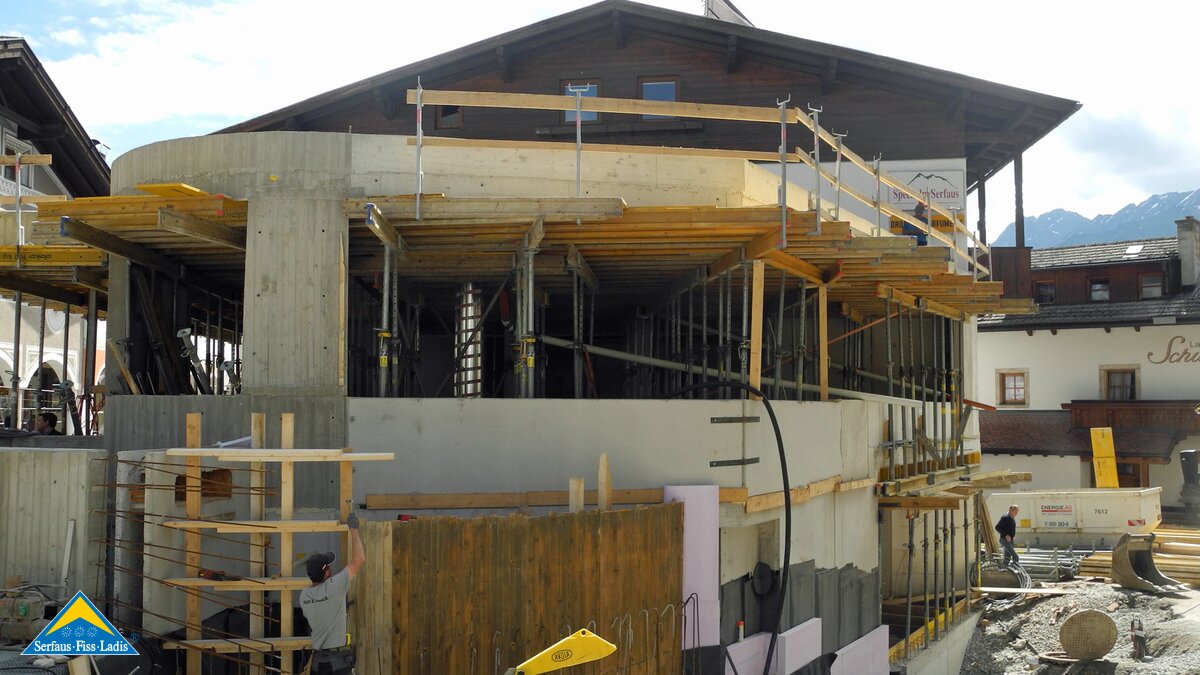 Der Umbau bei der Station Zentrum der U-Bahn in Serfaus in Tirol nimmt Formen an | © Serfaus-Fiss-Ladis