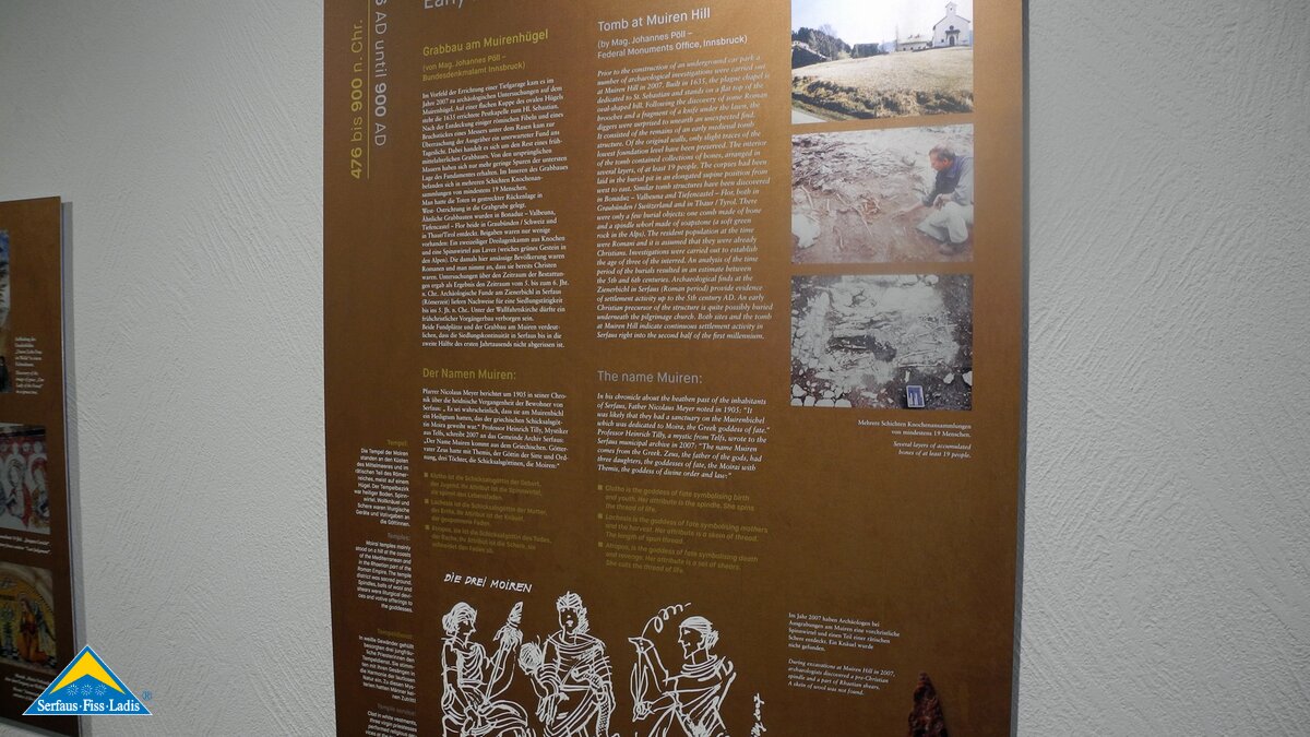 In der U-Bahn Station Kirche wird einiges über die Geschichte des Dorfes Serfaus in Tirol erzählt | © Serfaus-Fiss-Ladis