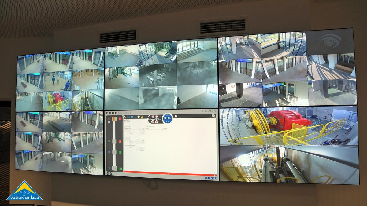 In der neuen Leitzentrale der Serfauser U-Bahn gibt es zahlreiche Monitore | © Serfaus-Fiss-Ladis