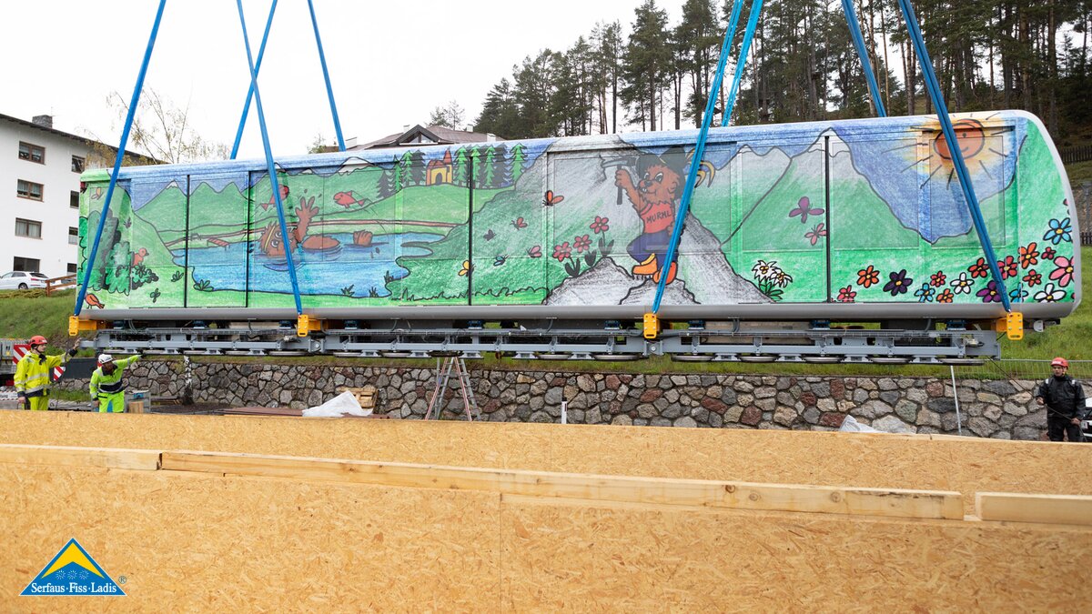 Ein Wagen der neuen U-Bahn Serfaus in Serfaus-Fiss-Ladis in Tirol | © Andreas Kirschner