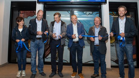 Eröffnung der U-Bahn Serfaus durch die Verantwortlichen der Seilbahn Komperdell GmbH und den Bürgermeister von Serfaus | © Andreas Kirschner