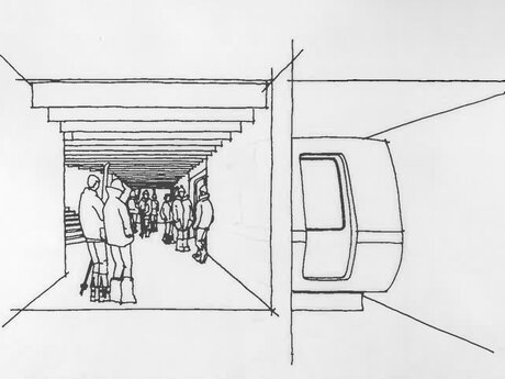 Eine Skizze der U-Bahn Serfaus in Österreich | © Gemeinde Serfaus
