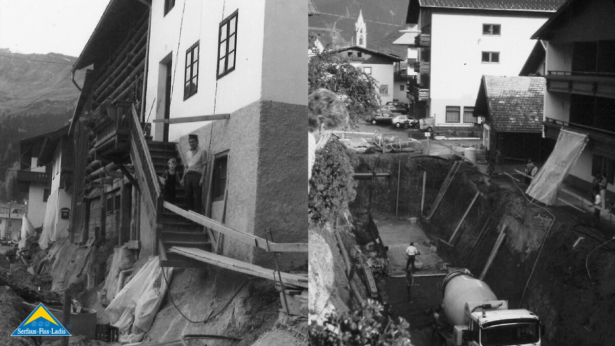 Gegraben wurde für die U-Bahn Serfaus in Tirol bis an die Hauseingänge | © Seilbahn Komperdell GmbH