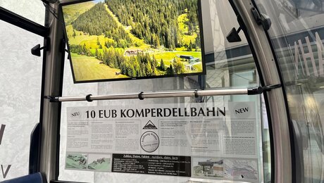 Bildschirm in der neuen Komperdellbahn Serfaus-Fiss-Ladis in Tirol | © Seilbahn Komperdell GmbH