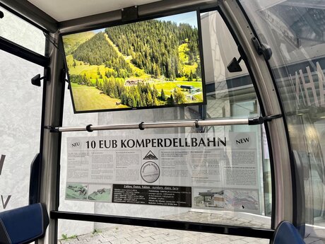 Bildschirm in der neuen Komperdellbahn Serfaus-Fiss-Ladis in Tirol | © Seilbahn Komperdell GmbH