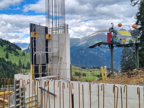Bau der neuen Zwischenstation Komperdellbahn Serfaus-Fiss-Ladis in Tirol | © Seilbahn Komperdell GmbH