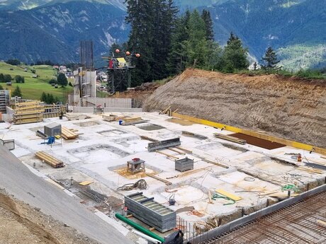 Bau der neuen Zwischenstation Komperdellbahn Serfaus-Fiss-Ladis in Tirol | © Seilbahn Komperdell GmbH