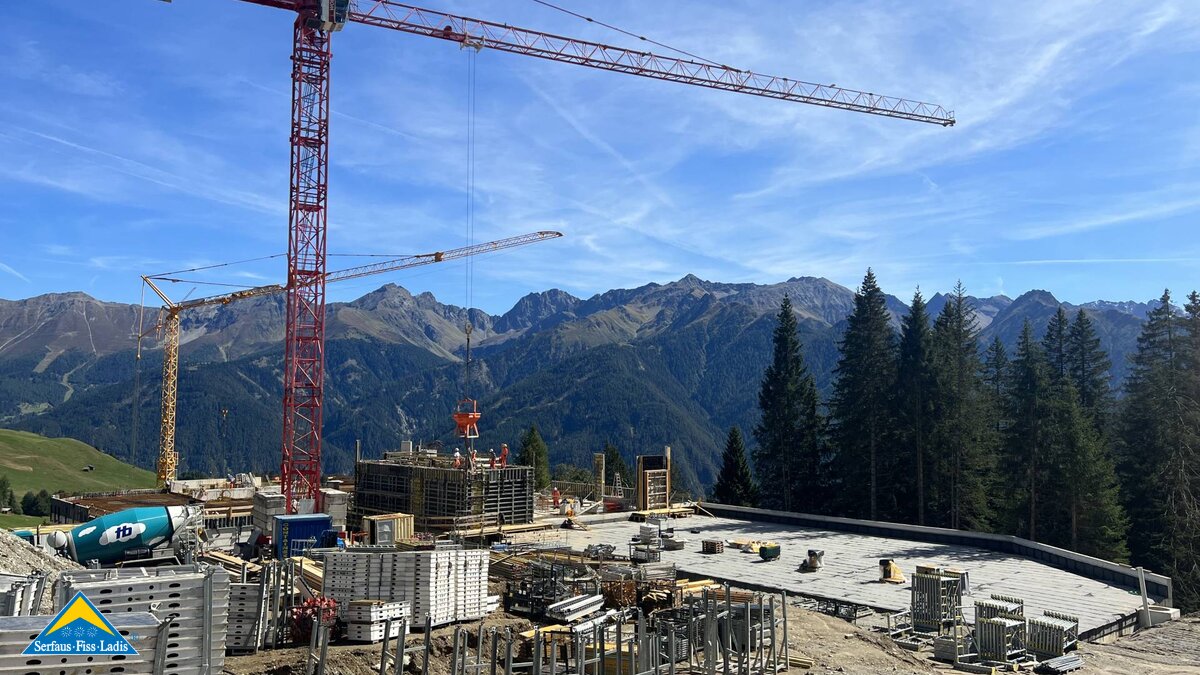 Bau der neuen Zwischenstation bei der neuen Komperdellbahn in Serfaus-Fiss-Ladis in Tirol Österreich | © Seilbahn Komperdell GmbH