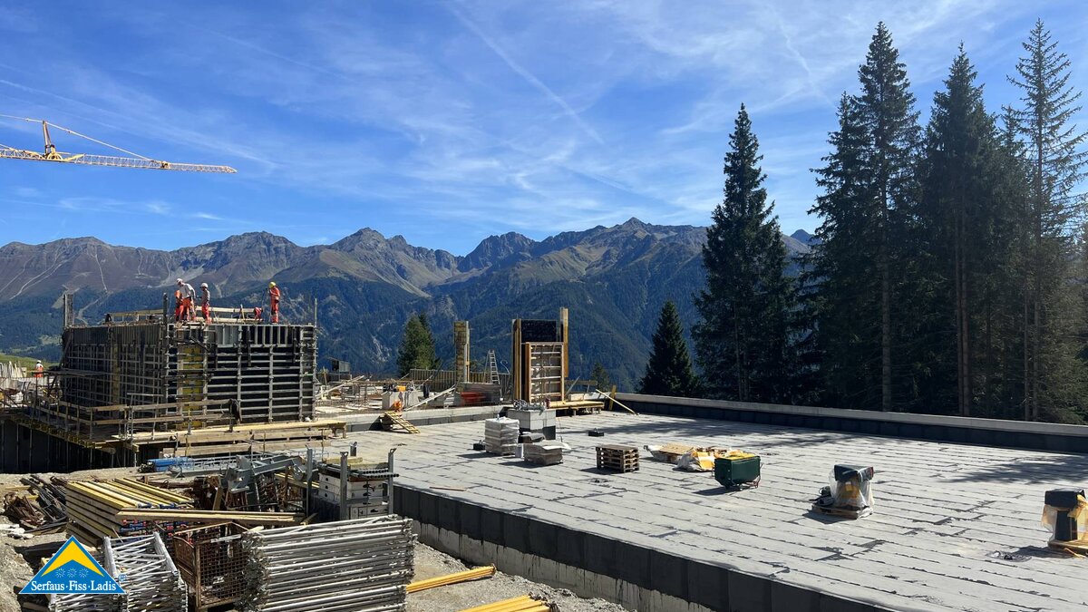Bau neue Zwischenstation Komperdellbahn Serfaus in Tirol Österreich | © Seilbahn Komperdell GmbH