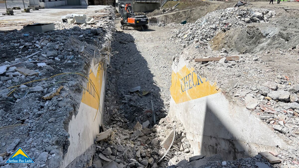 Bauarbeiten an der Talstation der Komperdellbahn in Serfaus-Fiss-Ladis in Tirol | © Seilbahn Komperdell GmbH