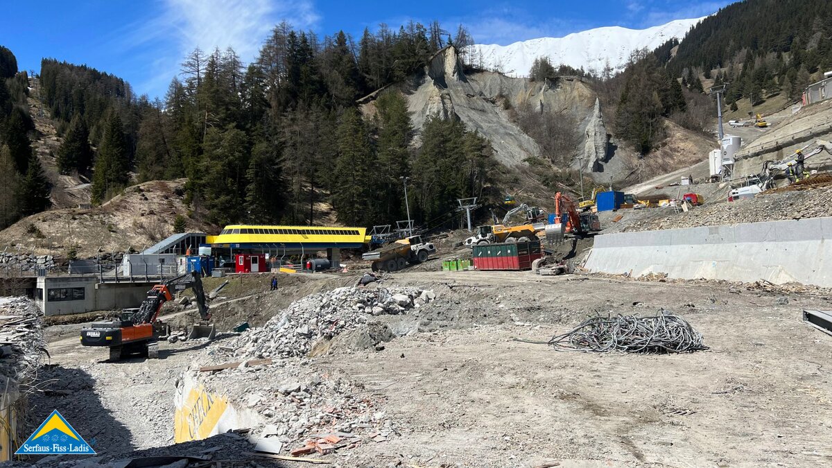 Bauarbeiten an der Talstation der Komperdellbahn in Serfaus-Fiss-Ladis in Tirol | © Seilbahn Komperdell GmbH