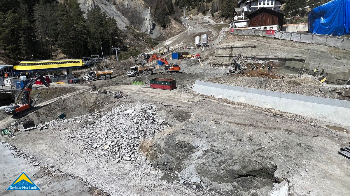 Bauarbeiten an der Talstation der Komperdellbahn in Serfaus-Fiss-Ladis in Tirol | © Seilbahn Komperdell GmbH