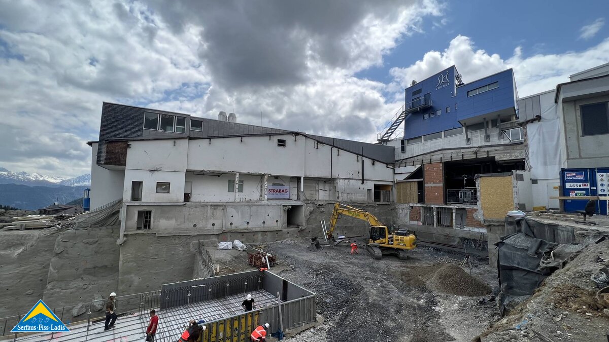 Bauarbeiten an der Bergstation für die neue Komperdellbahn in Serfaus in Tirol Österreich | © Seilbahn Komperdell GmbH