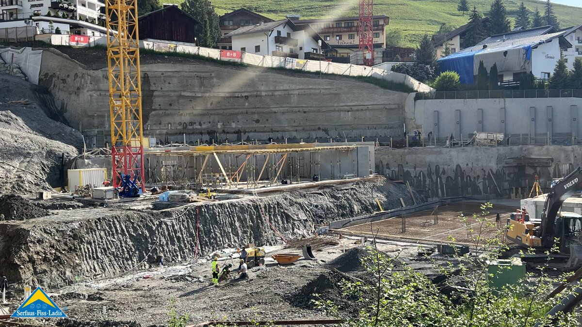 Bauarbeiten an der Talstation für die neue Komperdellbahn in Serfaus in Tirol Österreich | © Seilbahn Komperdell GmbH