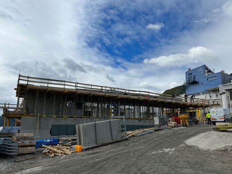 Die Bauarbeiten an der Bergstation der neuen Komperdellbahn in Serfaus Fiss Ladis Tirol gehen zügig voran | © Seilbahn Komperdell GmbH