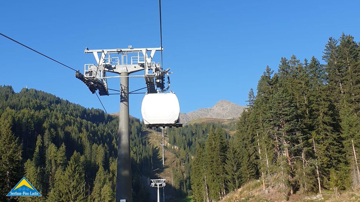 Eine Gondel der neuen Komperdellbahn in Serfaus-Fiss-Ladis | © Seilbahn Komperdell GmbH
