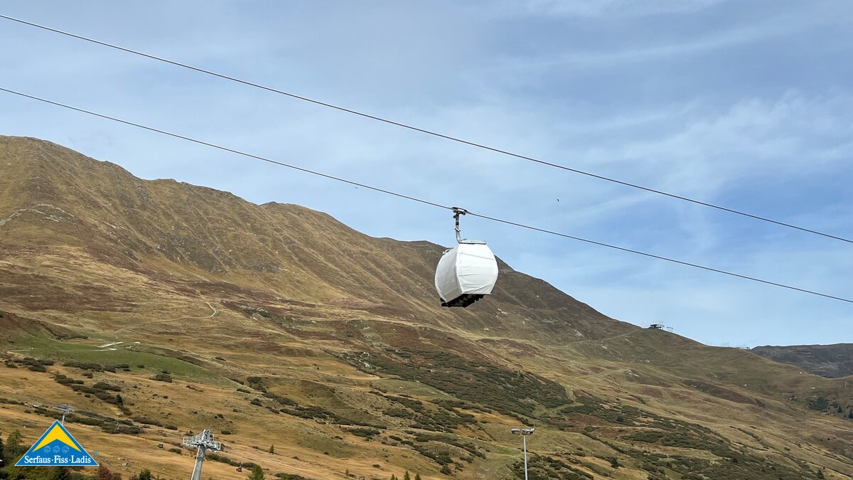 Eine Gondel der neuen Komperdellbahn in Serfaus-Fiss-Ladis Tirol Österreich | © Seilbahn Komperdell GmbH