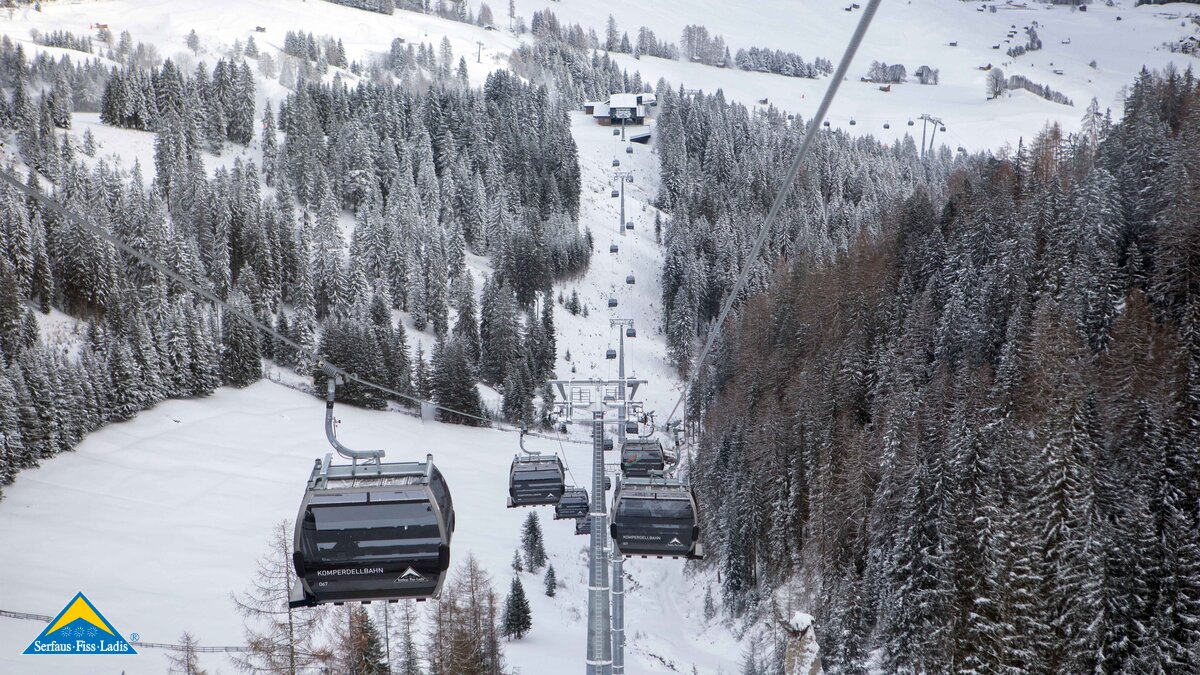 Traumhafter Ausblick aus der neuen Komperdellbahn in Serfaus Fiss Ladis Tirol Österreich | © Seilbahn Komperdell GmbH