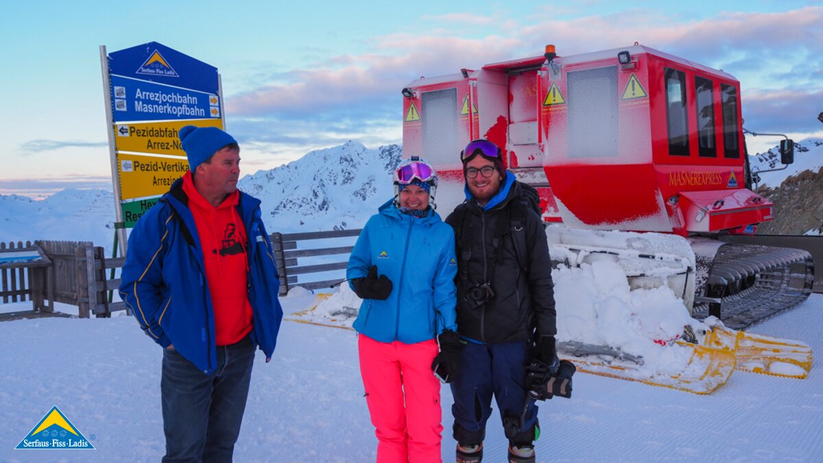 Der Pistenbully Masner Express in Serfaus bringt die Gäste vom Sunrise Hexensee ins Masnergebiet | © Kristina Erhard