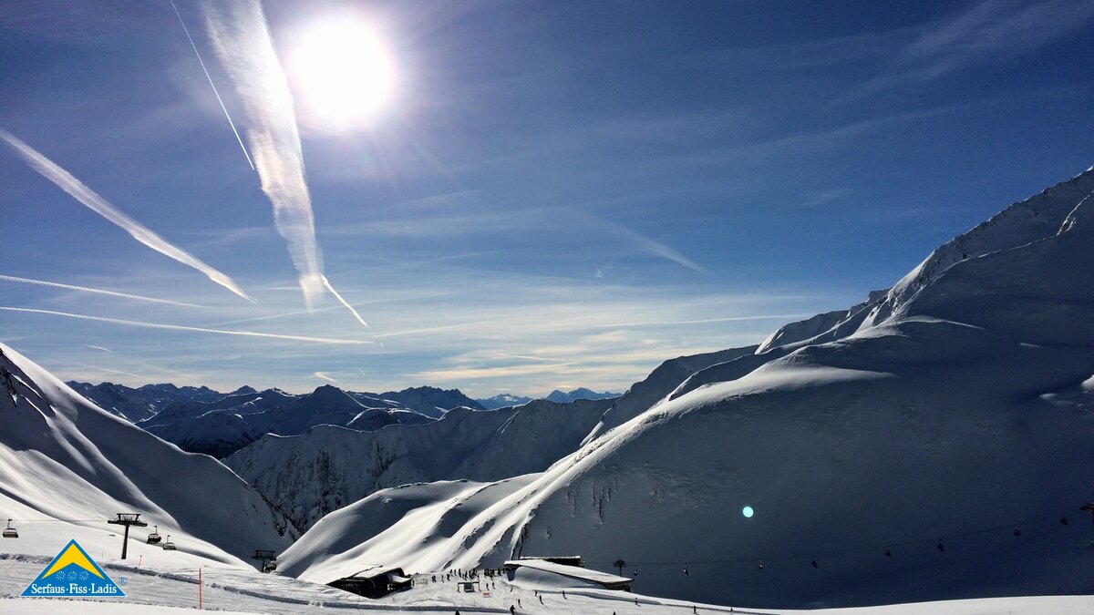 Der Blick von der Skihütte Masner zur Masnerkopfbahn In Serfaus-Fiss-Ladis in Tirol | © Serfaus-Fiss-Ladis