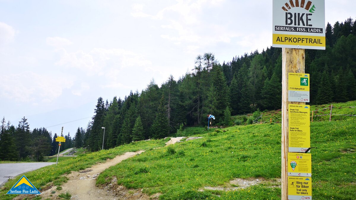 Der Alpkopftrail ist ein Singletrail in Serfaus-Fiss-Ladis in Tirol | © Serfaus-Fiss-Ladis