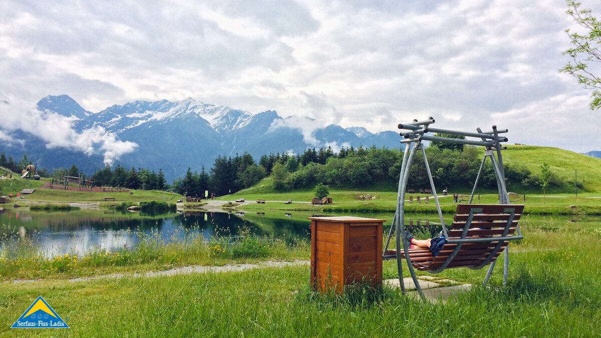Die Wohlfühlstation beim Wolfsee in Serfaus-Fiss-Ladis lädt zum Entspannen ein | © Serfaus-Fiss-Ladis