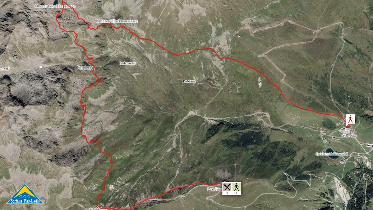 Wanderroute zu den Oberen Glockhäusern in Serfaus-Fiss-Ladis in Tirol | © Serfaus-Fiss-Ladis