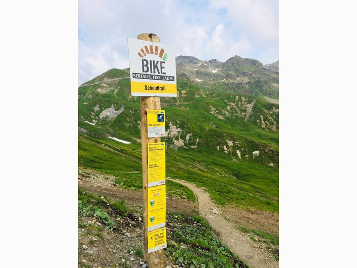 Start des Singletrails Scheidtrail in Serfaus Fiss Ladis in Tirol | © Serfaus-Fiss-Ladis