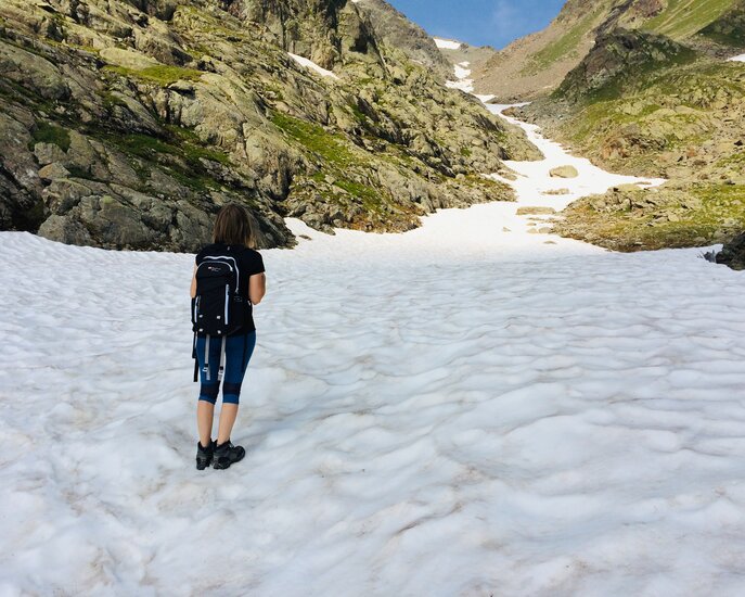 Ein Schneefeld im Sommer in Serfaus-Fiss-Ladis in Österreich | © Serfaus-Fiss-Ladis