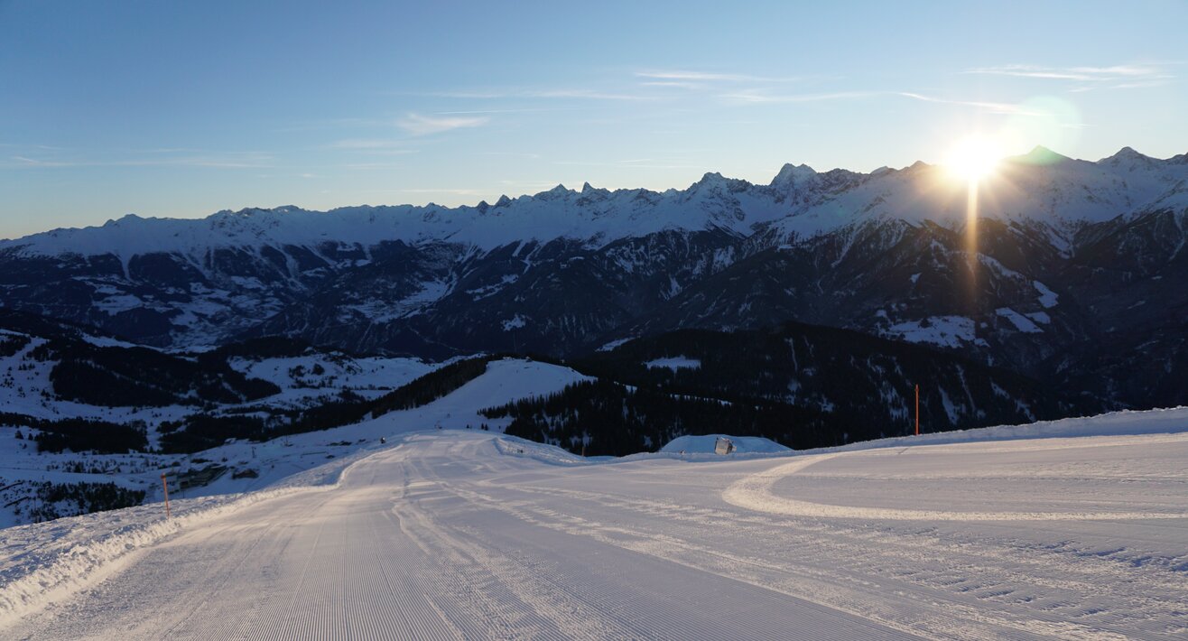 Blick vom Start der Trujeabfahrt im Skigebiet Serfaus-Fiss-Ladis in Tirol | © Serfaus-Fiss-Ladis