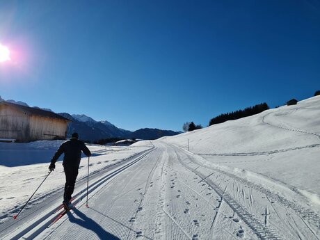 Perfektes Langlaufwetter und tolle Loipen im Wintersportort Serfaus-Fiss-Ladis in Tirol | © Serfaus-Fiss-Ladis Marketing GmbH
