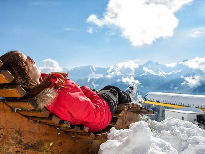 Diese Wohlfühlstation befindet sich direkt über der Bergstation der Waldbahn inmitten des familienfreundlichen Skigebiets Serfaus-Fiss-Ladis | © Serfaus-Fiss-Ladis Marketing GmbH I Andreas Kirschner