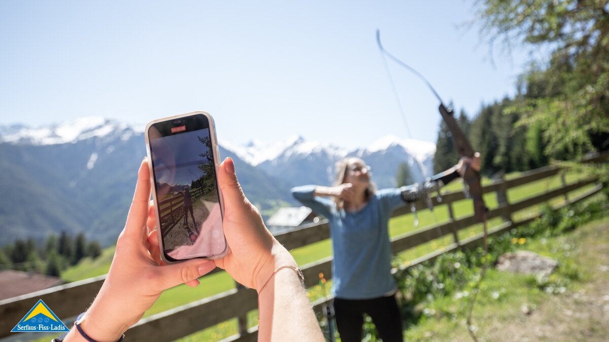 Famileinerlebnis Bogensportanlage Sommerurlaub Alpen Familienregion Serfaus-Fiss-Ladis Tirol Madatschen | © Serfaus-Fiss-Ladis Marketing GmbH | Andreas Kirschner