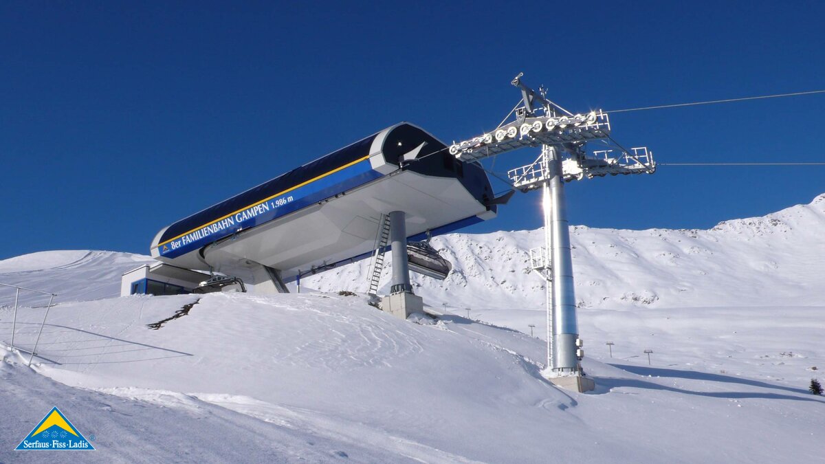 Die Familienbahn Gampen ist ein kinderfreundlicher Sessellift im Skigebiet Serfaus Fiss Ladis Tirol Österreich | © Seilbahn Komperdell GmbH